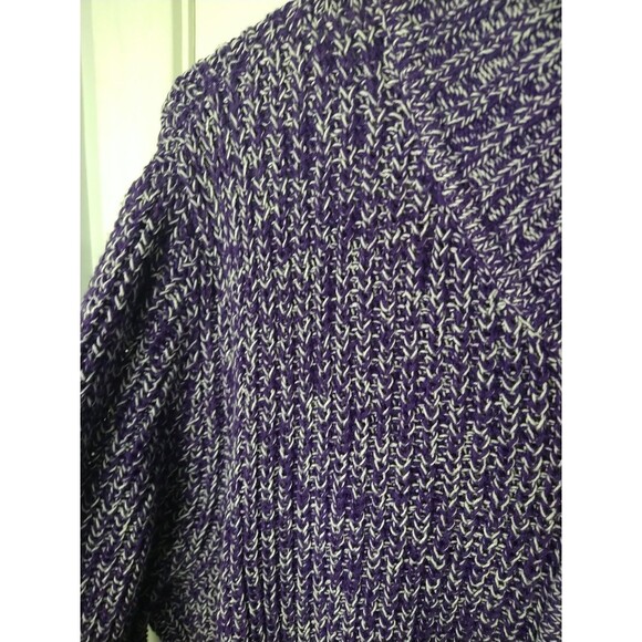 Woman Within26/28 Sweater Purple White Marbled Full Zip LS Casual Comfort Pocket - Picture 5 of 11